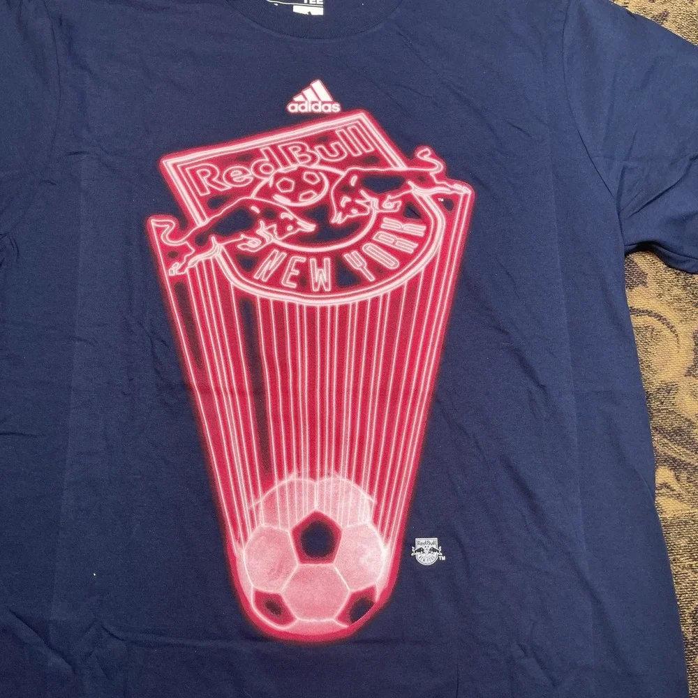 MLS Adidas New York Red Bulls TMC Translucent Shirt Mens Size Large New Blue